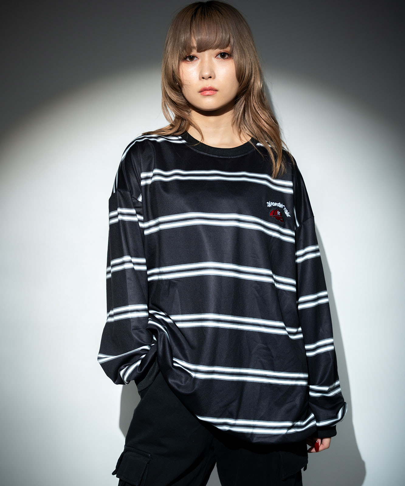 DEVICE select ビッグシルエット キャップロゴ ボーダー スウェット メンズ レディース ユニセックス