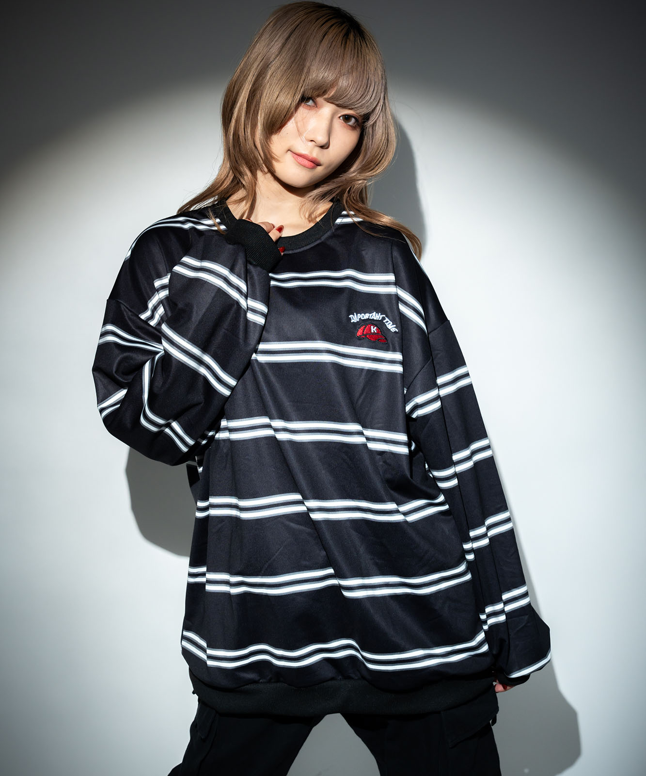 DEVICE select ビッグシルエット キャップロゴ ボーダー スウェット メンズ レディース ユニセックス