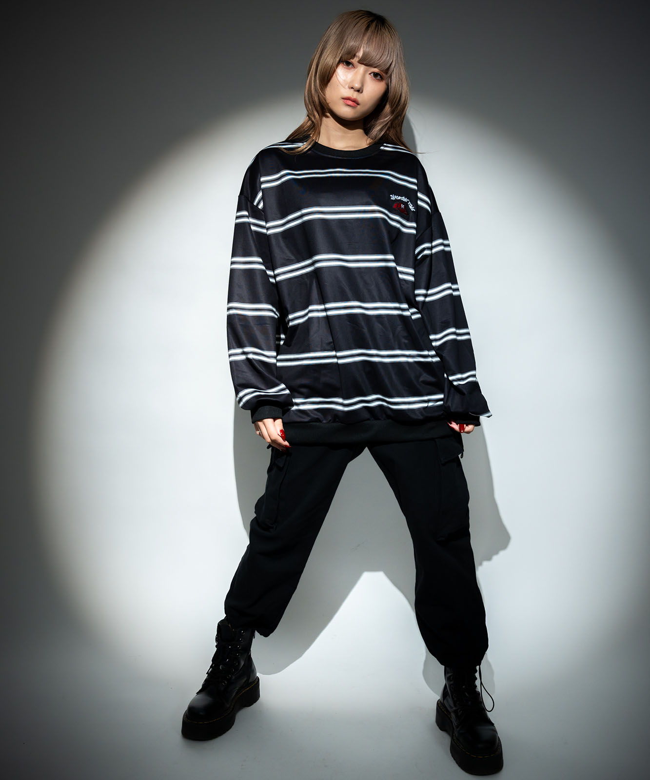 DEVICE select ビッグシルエット キャップロゴ ボーダー スウェット メンズ レディース ユニセックス