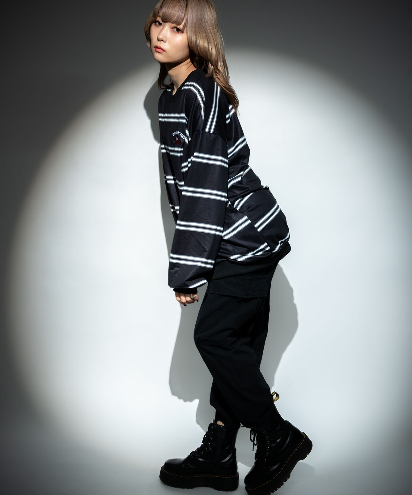 DEVICE select ビッグシルエット キャップロゴ ボーダー スウェット メンズ レディース ユニセックス