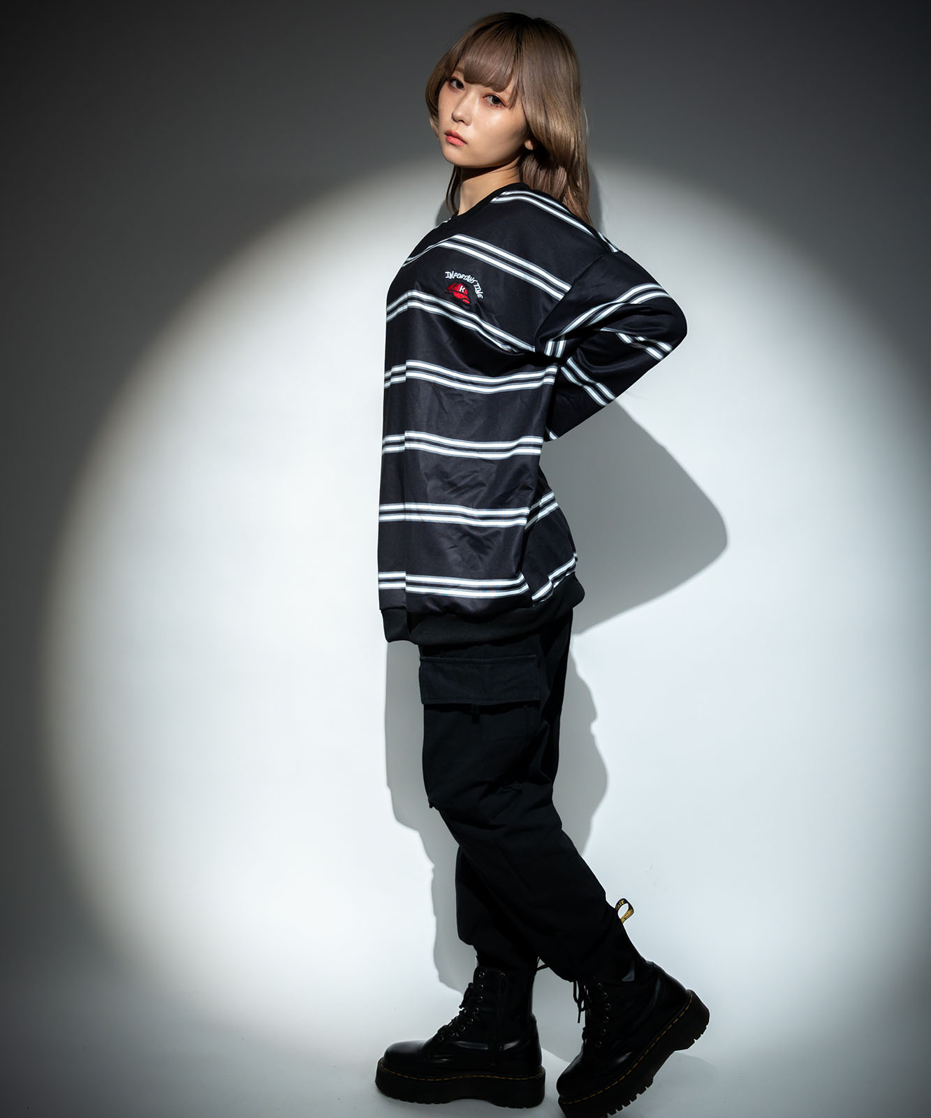 DEVICE select ビッグシルエット キャップロゴ ボーダー スウェット メンズ レディース ユニセックス