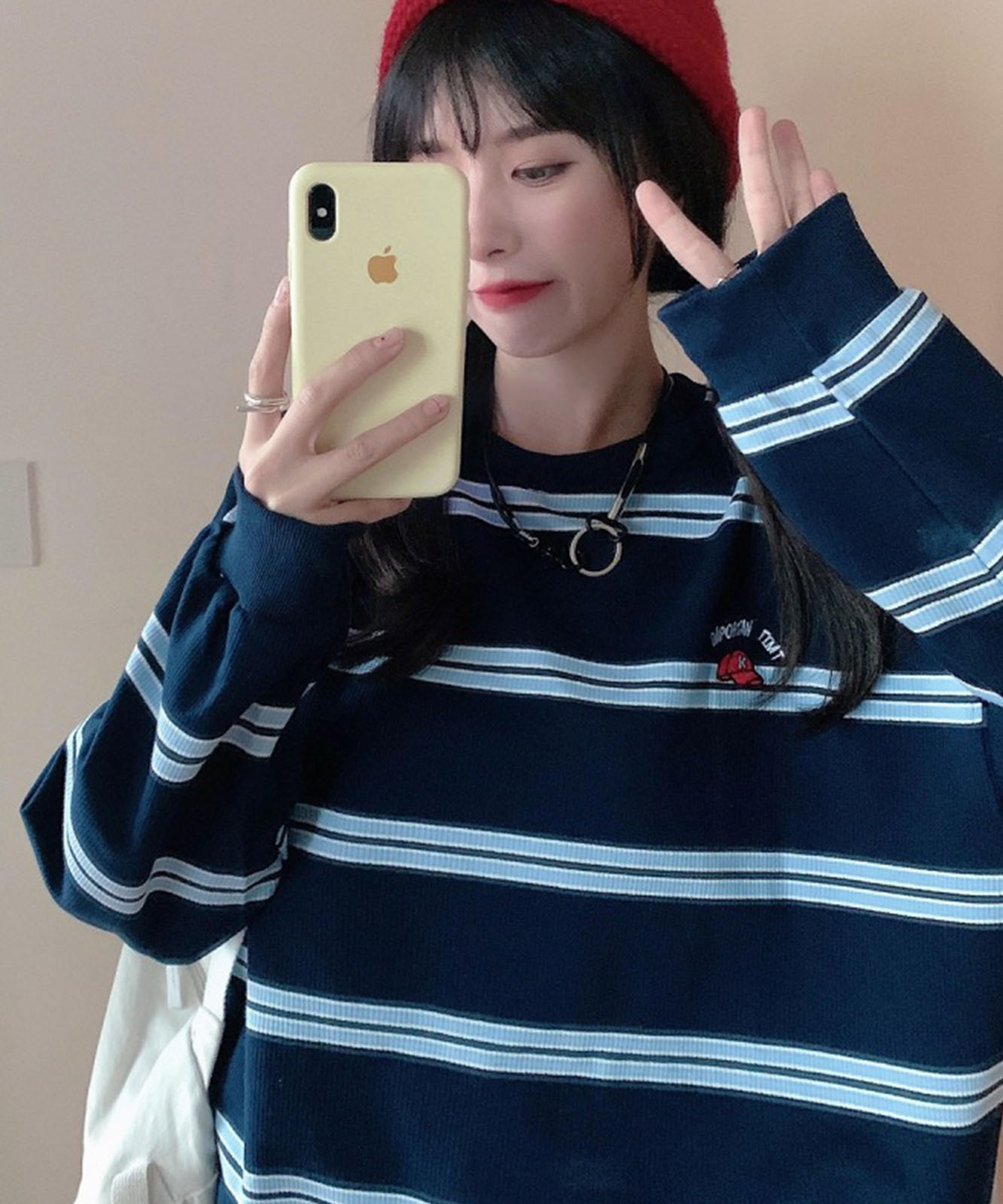 DEVICE select ビッグシルエット キャップロゴ ボーダー スウェット メンズ レディース ユニセックス