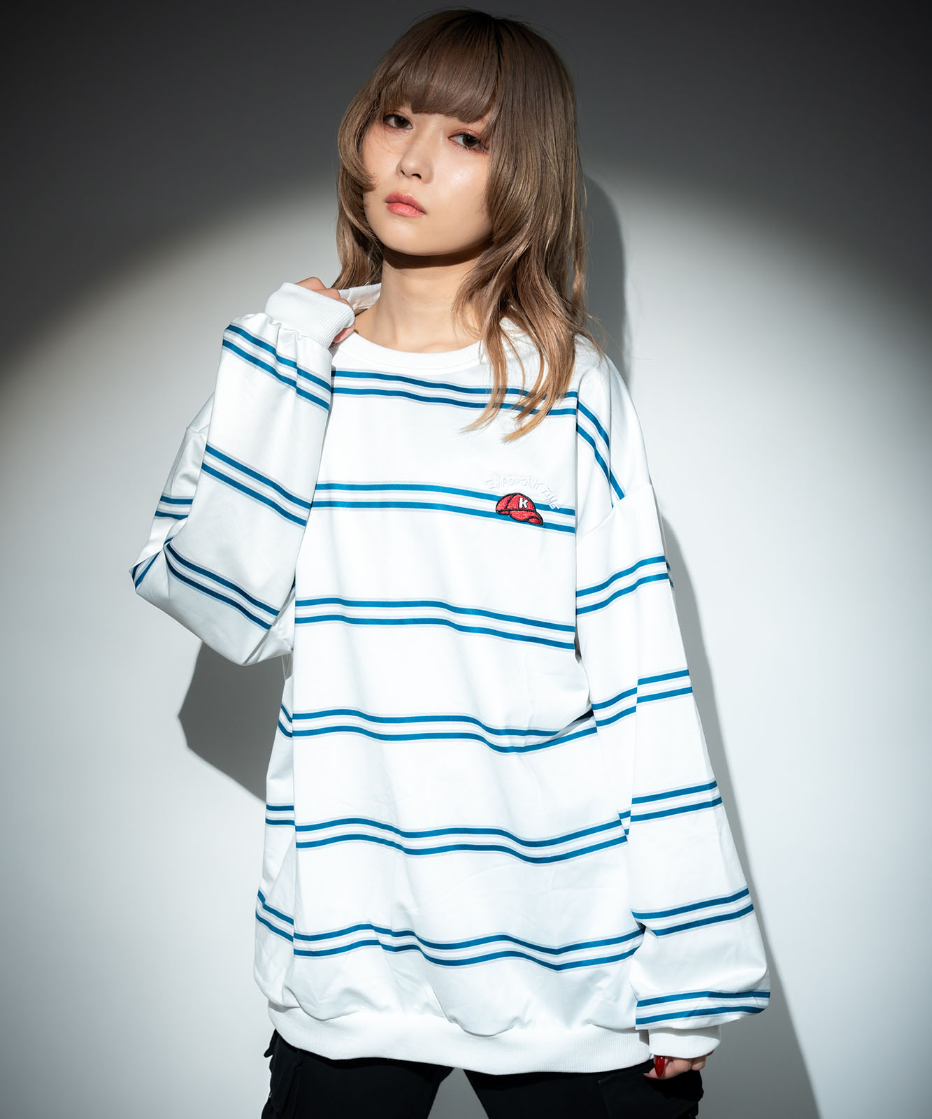 DEVICE select ビッグシルエット キャップロゴ ボーダー スウェット メンズ レディース ユニセックス