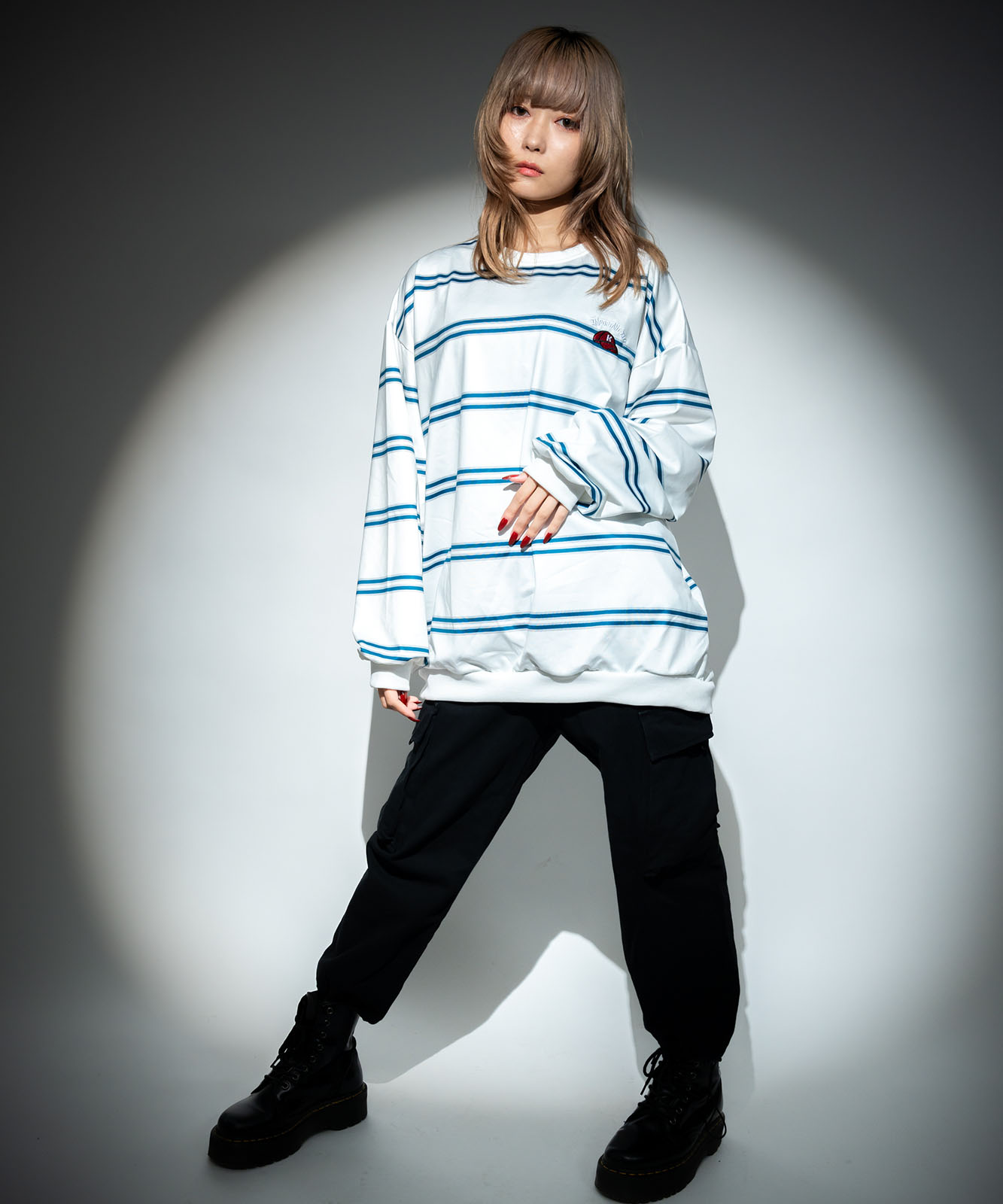 DEVICE select ビッグシルエット キャップロゴ ボーダー スウェット メンズ レディース ユニセックス