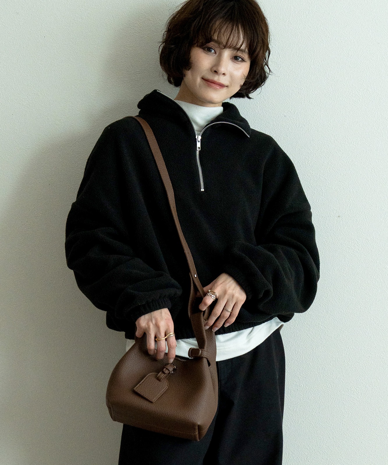 【 DEVICE select 】 ハンドバッグ レディース 2WAY ショルダーバッグ ポーチ付き キューブバッグ 斜めがけ ミニバッグ バケツ型 自立 高見え ZHG26036