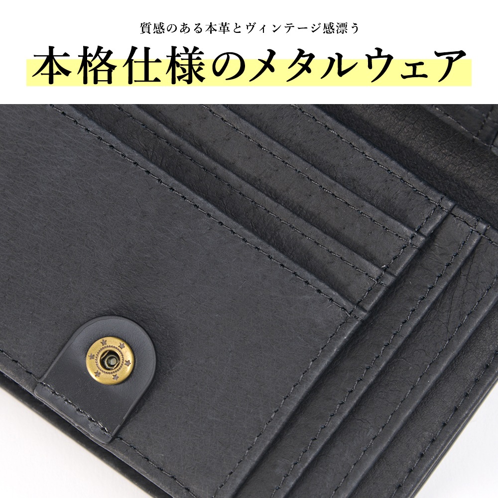 Rename 本革手帳型 2つ折り 財布