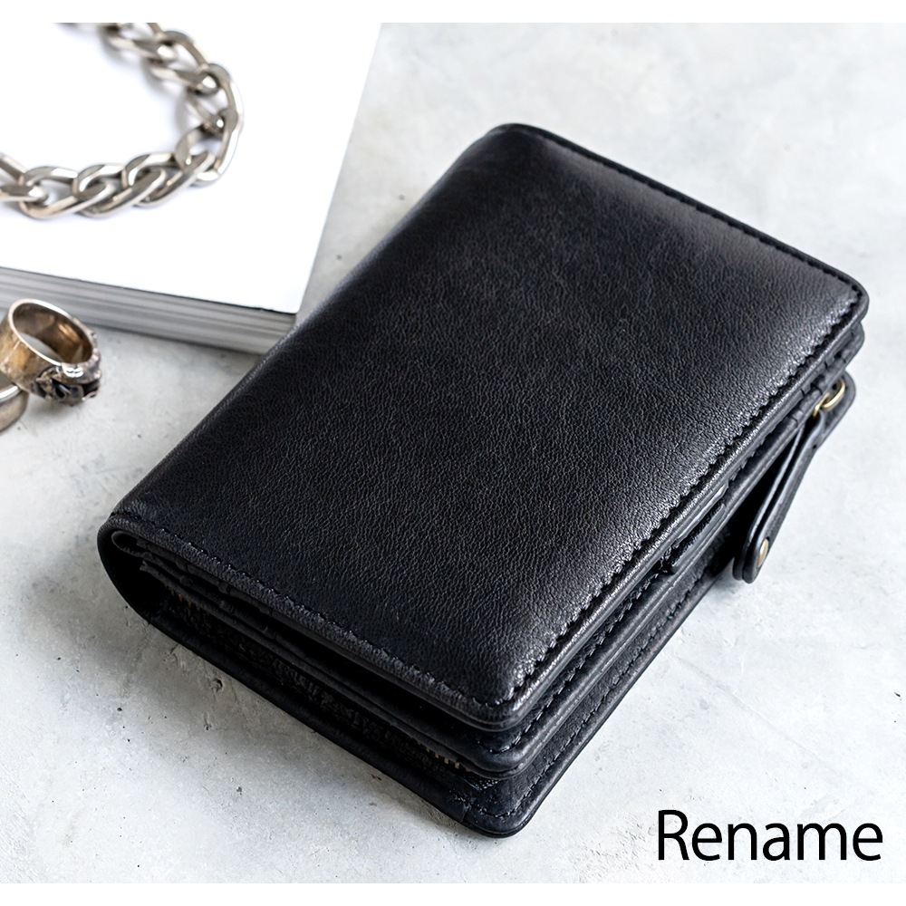 Rename 本革手帳型 2つ折り 財布 RPL70058