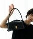 【 DEVICE select 】 ハンドバッグ レディース 横長 ワンハンドル 小さめ 黒 自立 ミニマル ボックスバッグ フォーマル 結婚式 入学式 2WAY ショルダー ZHG26020
