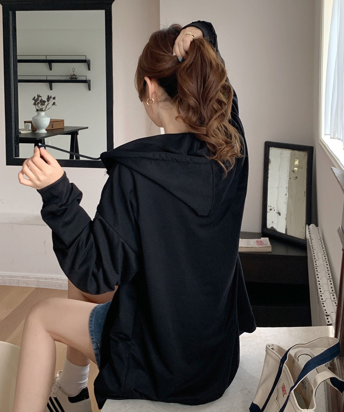 【 DEVICE select 】ボリュームスリーブ オーバーサイズ パーカー メンズ レディース ユニセックス TA423P