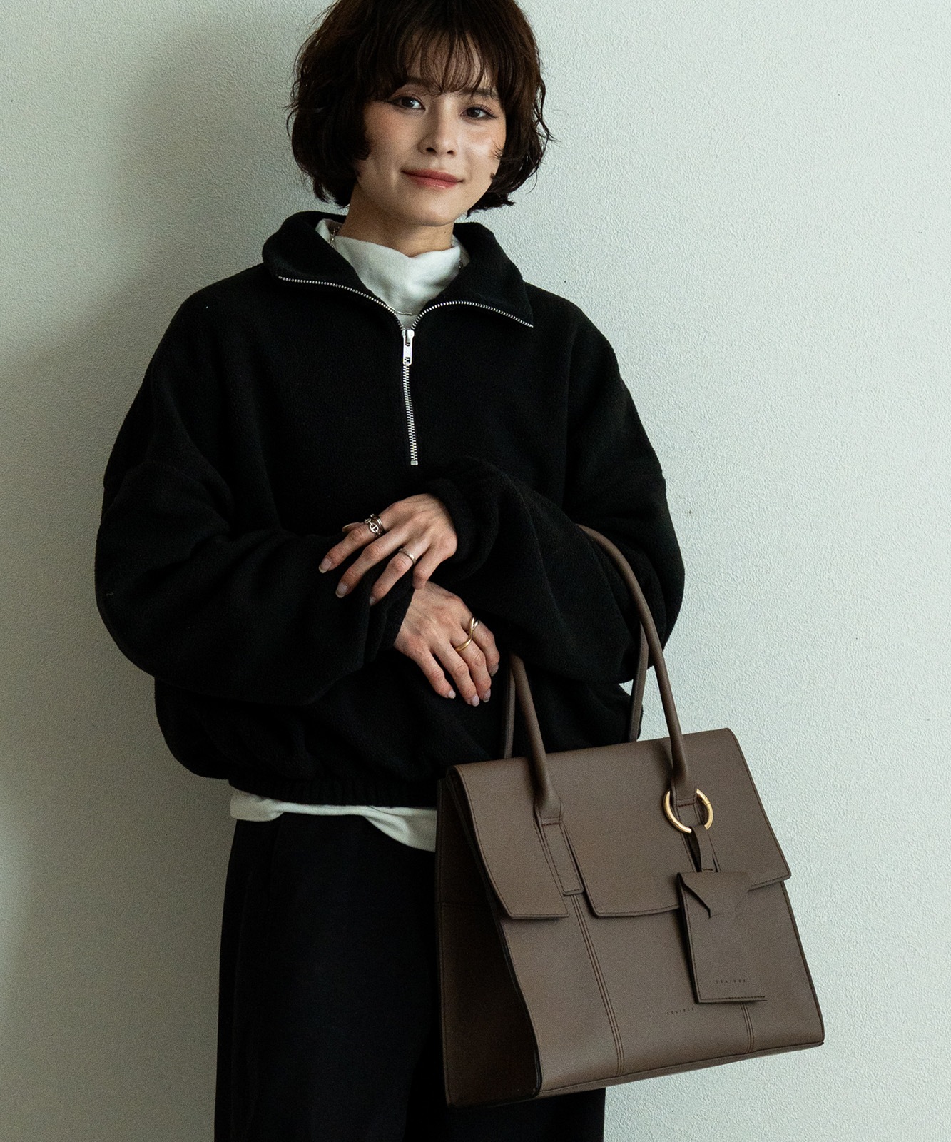 【 REAIMER 】 トートバッグ レディース A4 PC収納 自立 大容量 ビジネスバッグ ポーチ不要 多機能 通勤 通学 肩掛け リエメ MTG25068