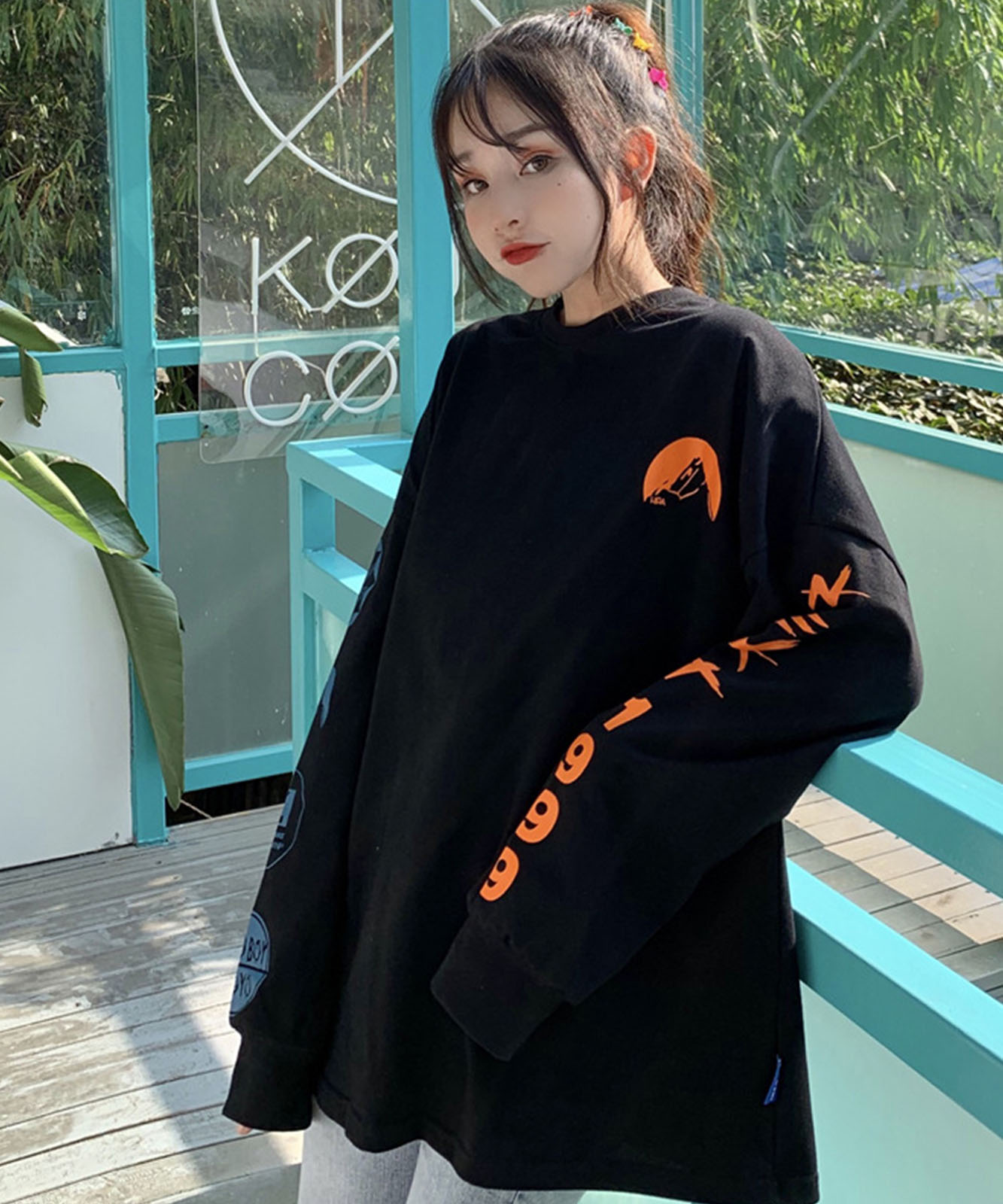 DEVICE select 袖プリント ロンT メンズ レディース