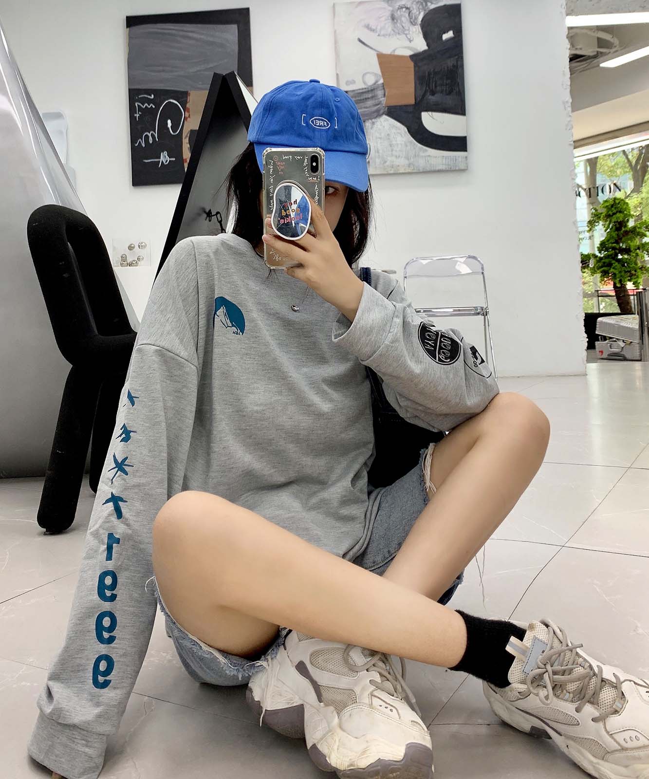 DEVICE select 袖プリント ロンT メンズ レディース