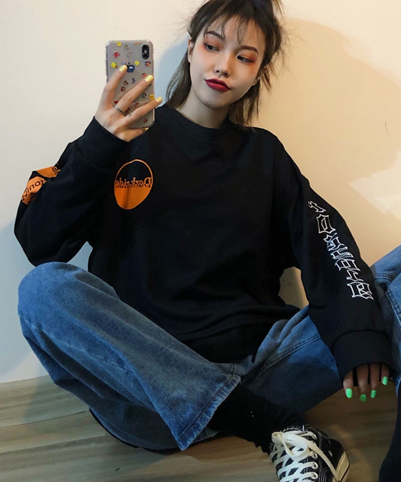 DEVICE select 袖プリント ロンT メンズ レディース