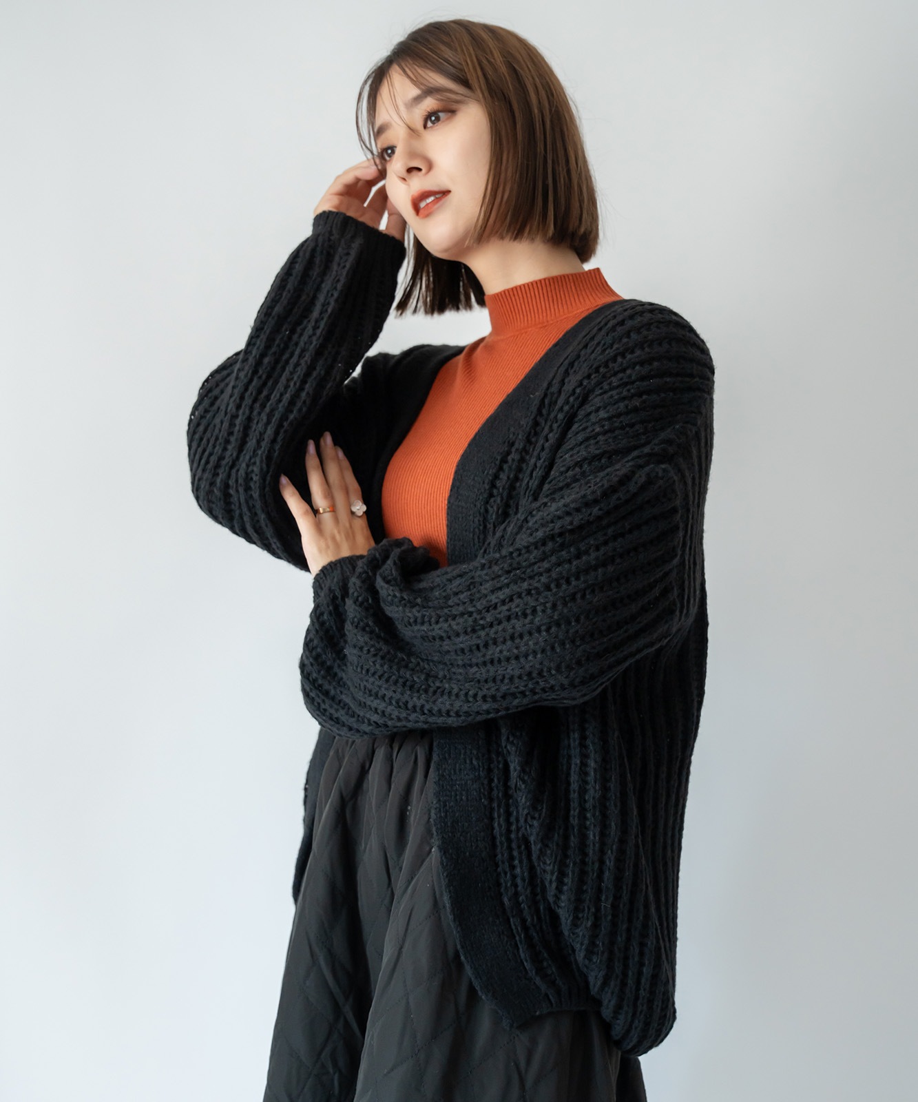 スリーブルーズニットカーディガン