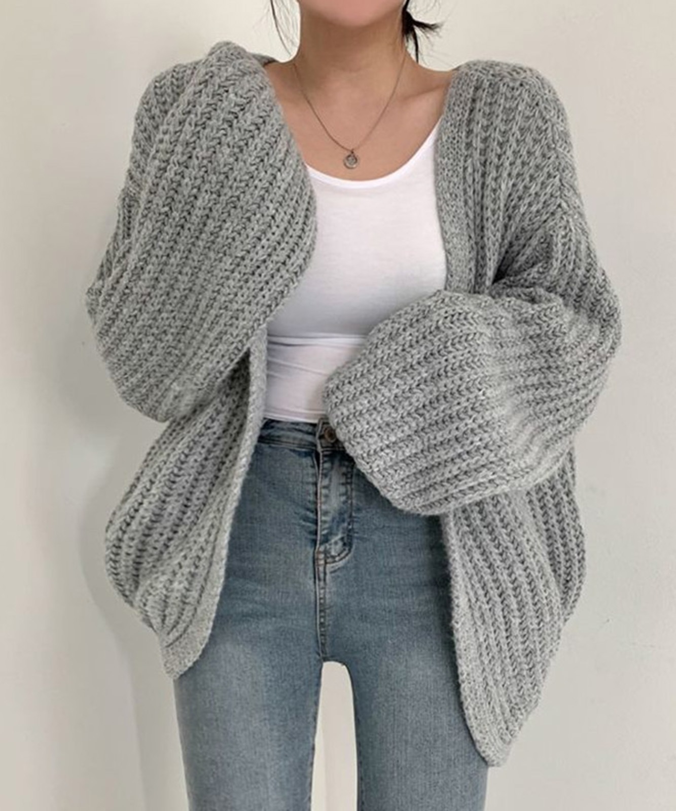 スリーブルーズニットカーディガン