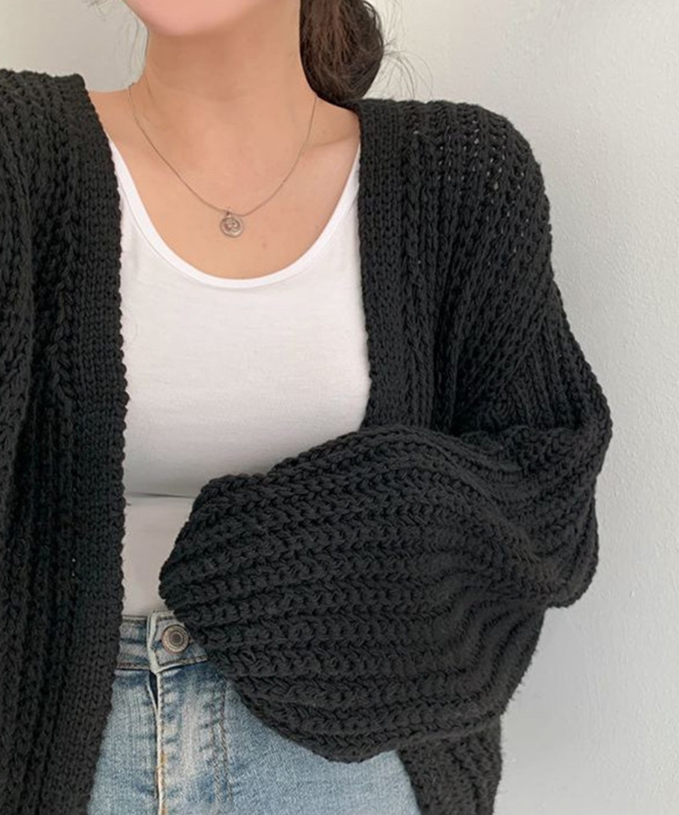 スリーブルーズニットカーディガン