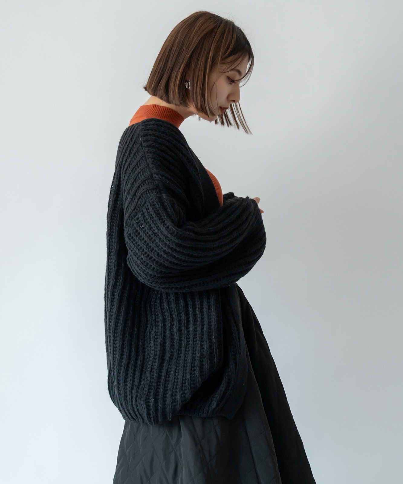 スリーブルーズニットカーディガン