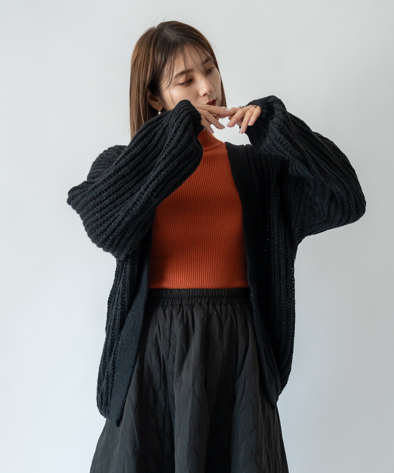 スリーブルーズニットカーディガン