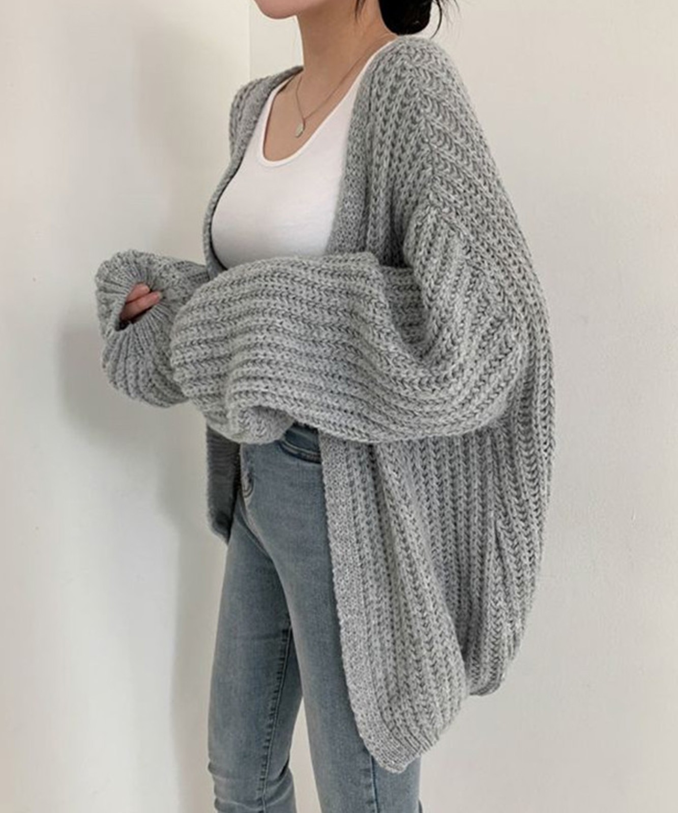 スリーブルーズニットカーディガン