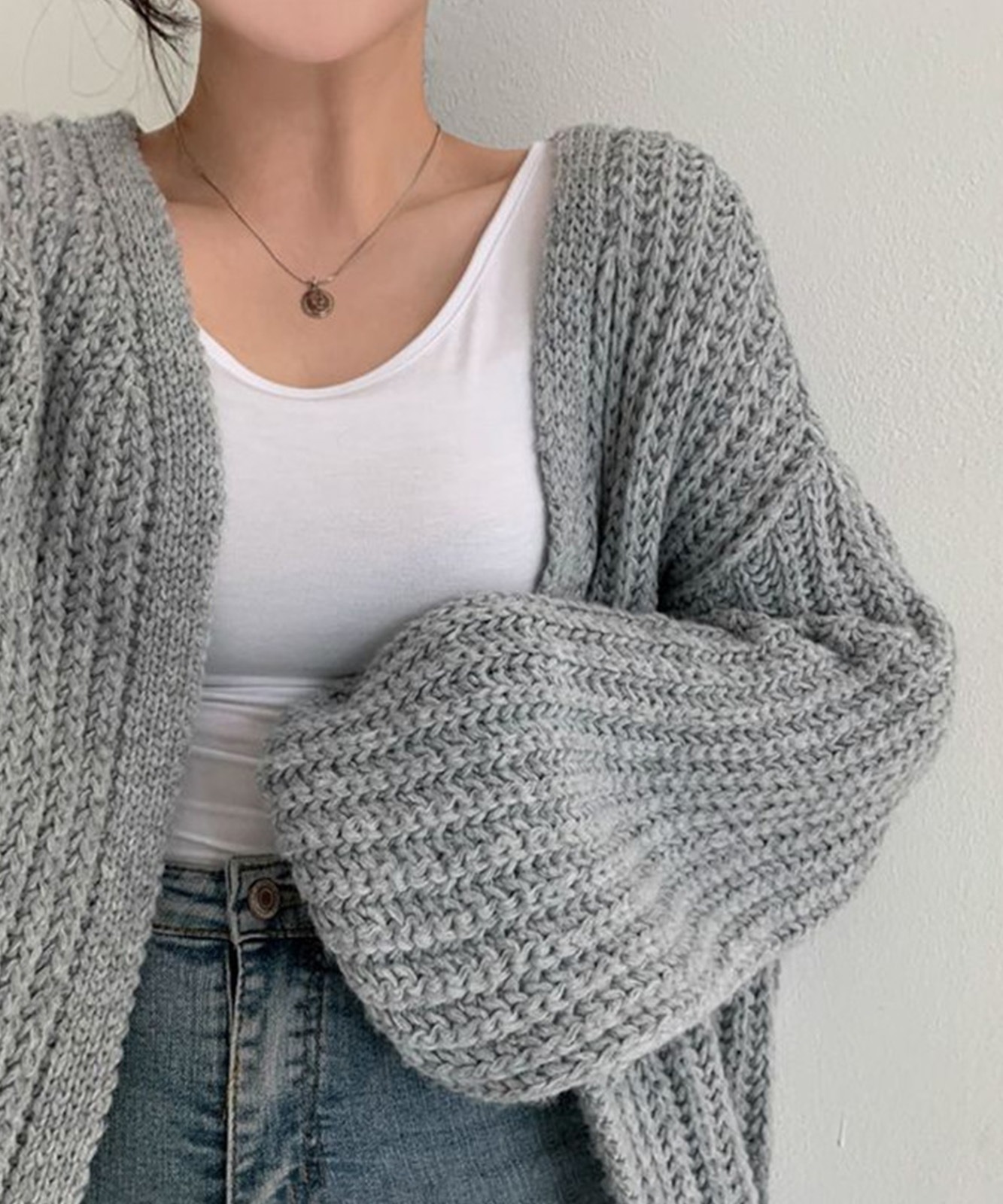 スリーブルーズニットカーディガン