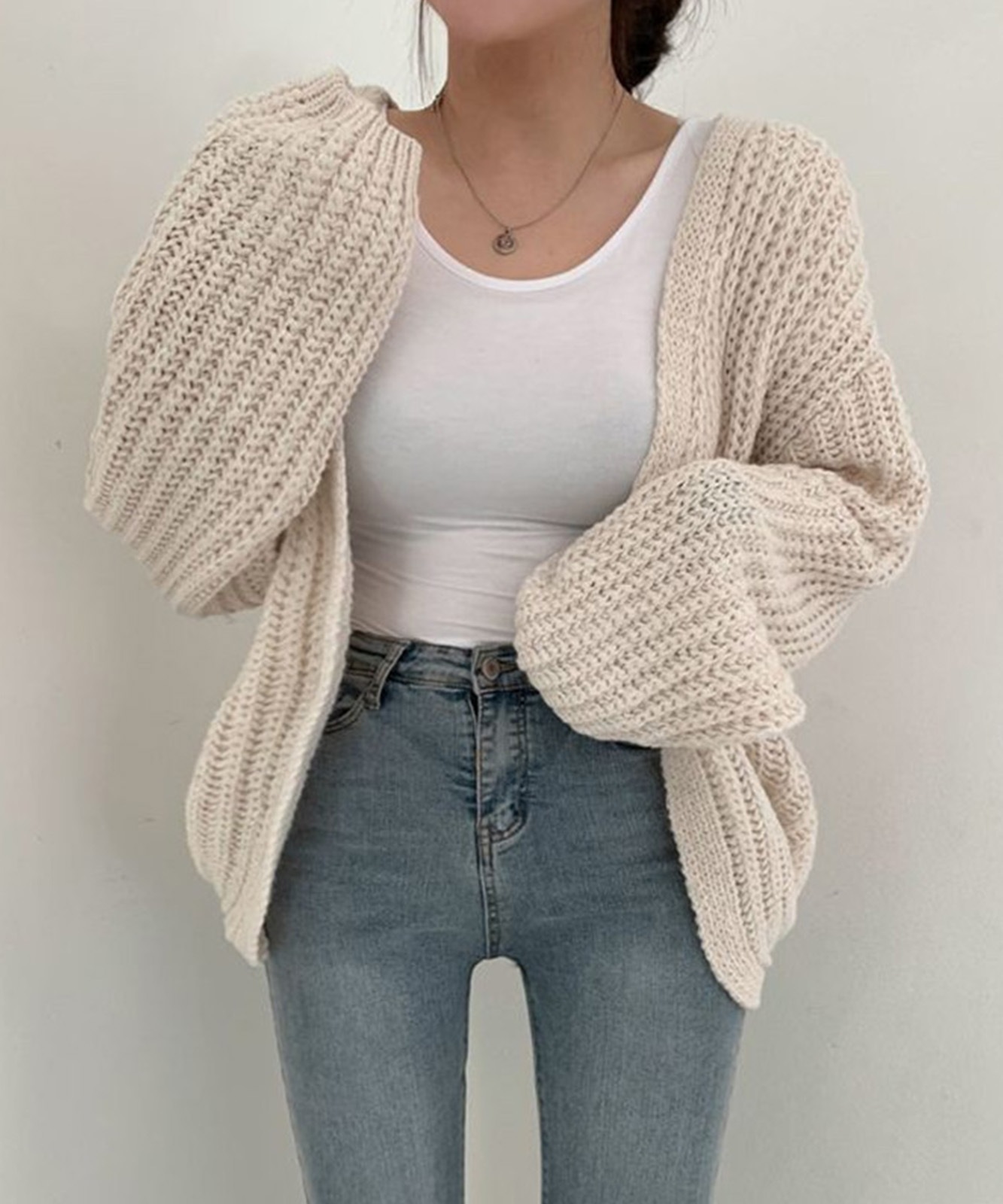 スリーブルーズニットカーディガン