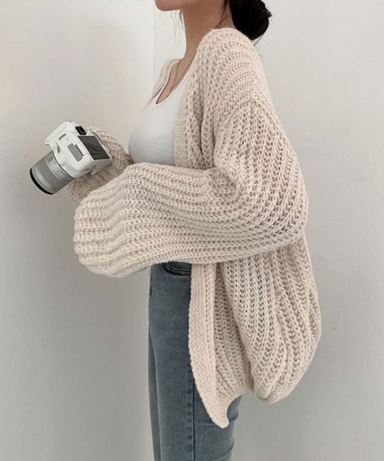 スリーブルーズニットカーディガン