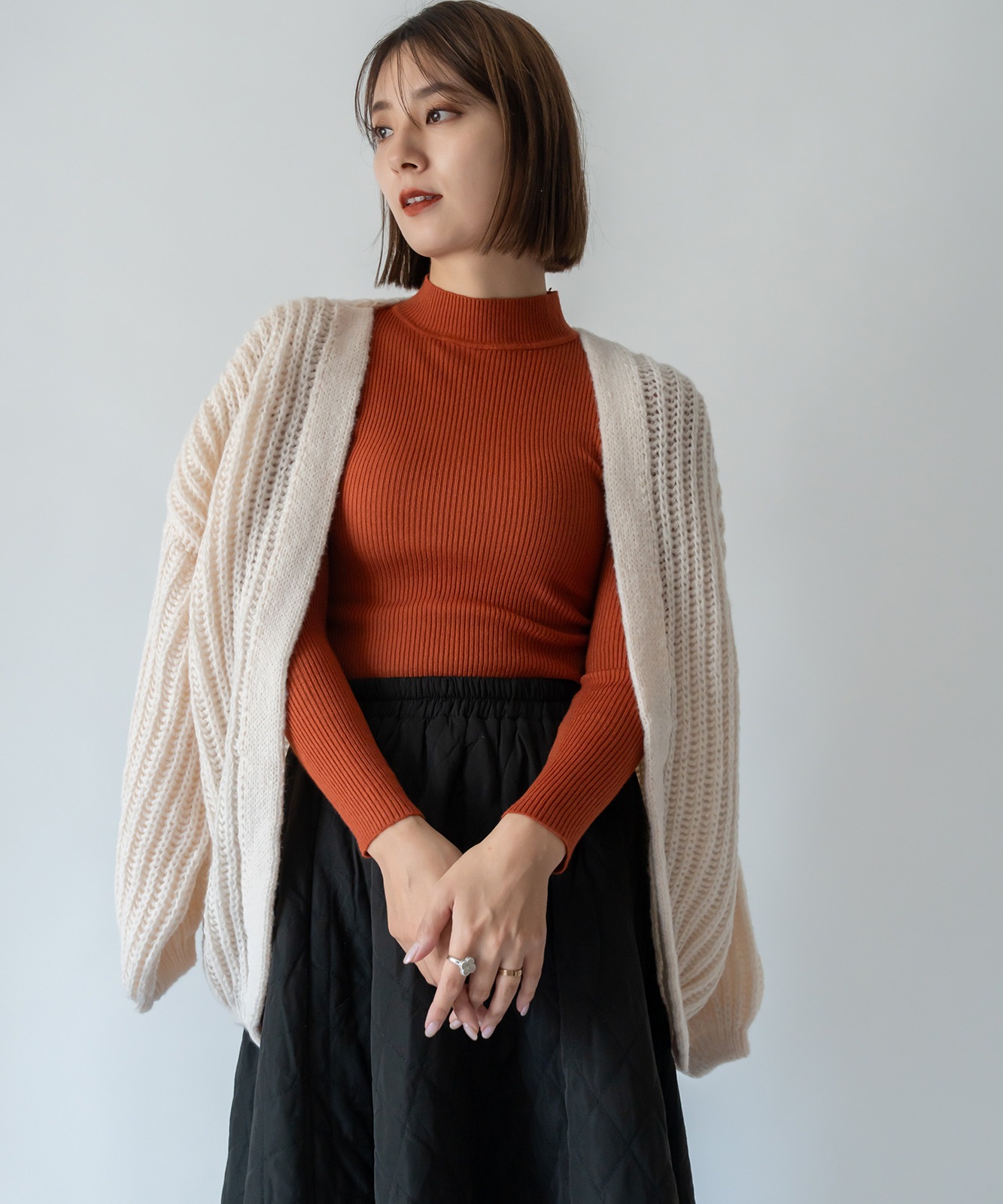 スリーブルーズニットカーディガン