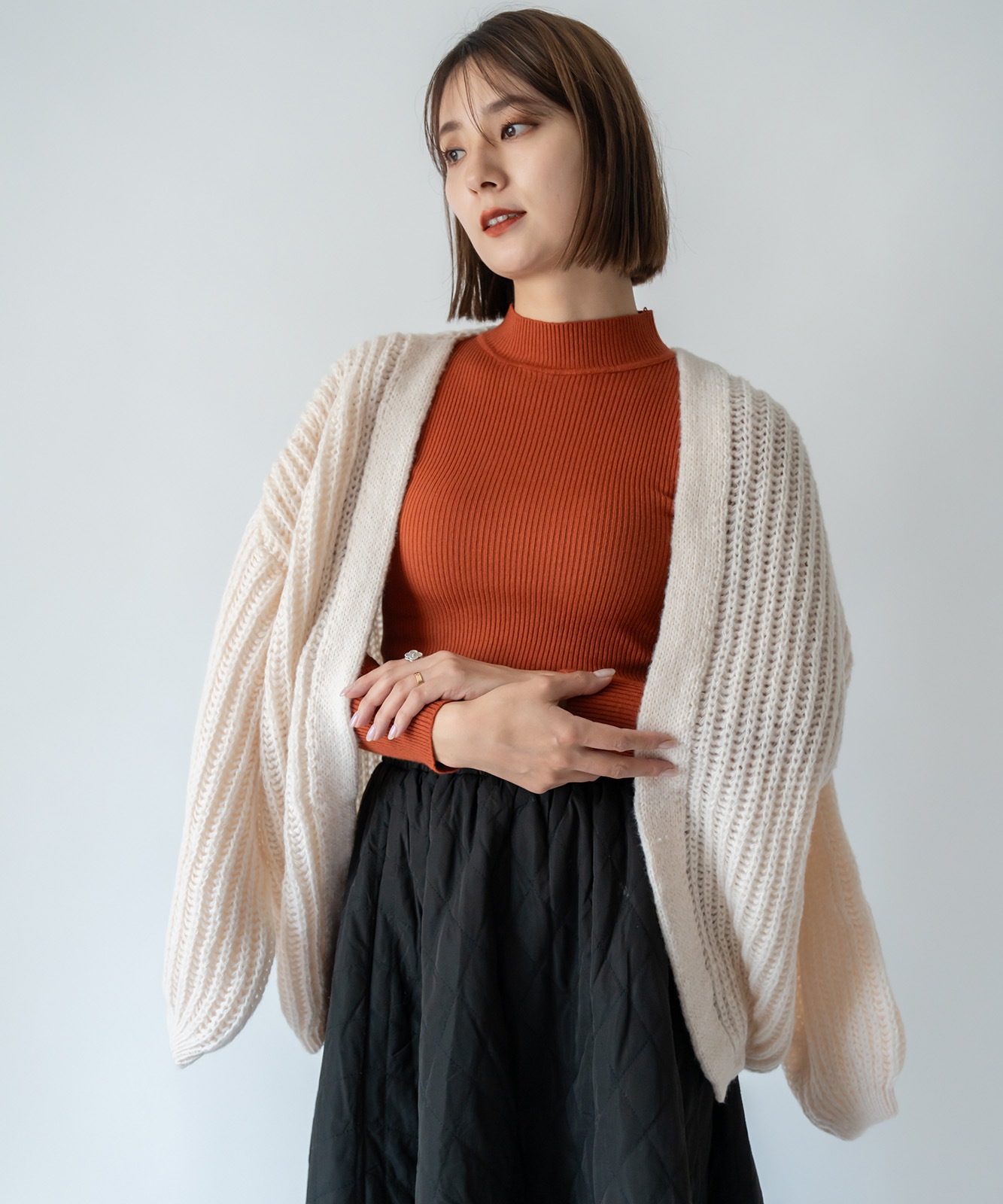 スリーブルーズニットカーディガン