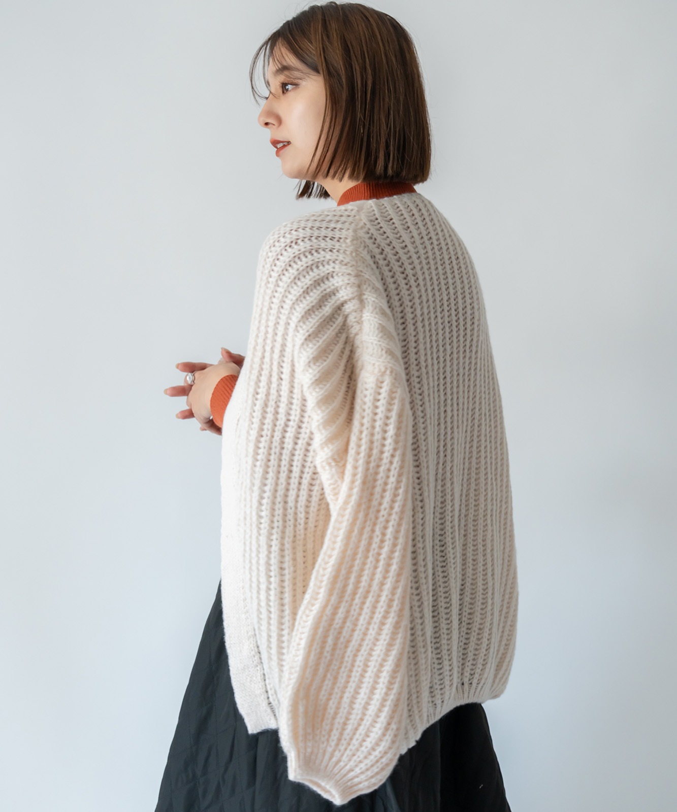 スリーブルーズニットカーディガン