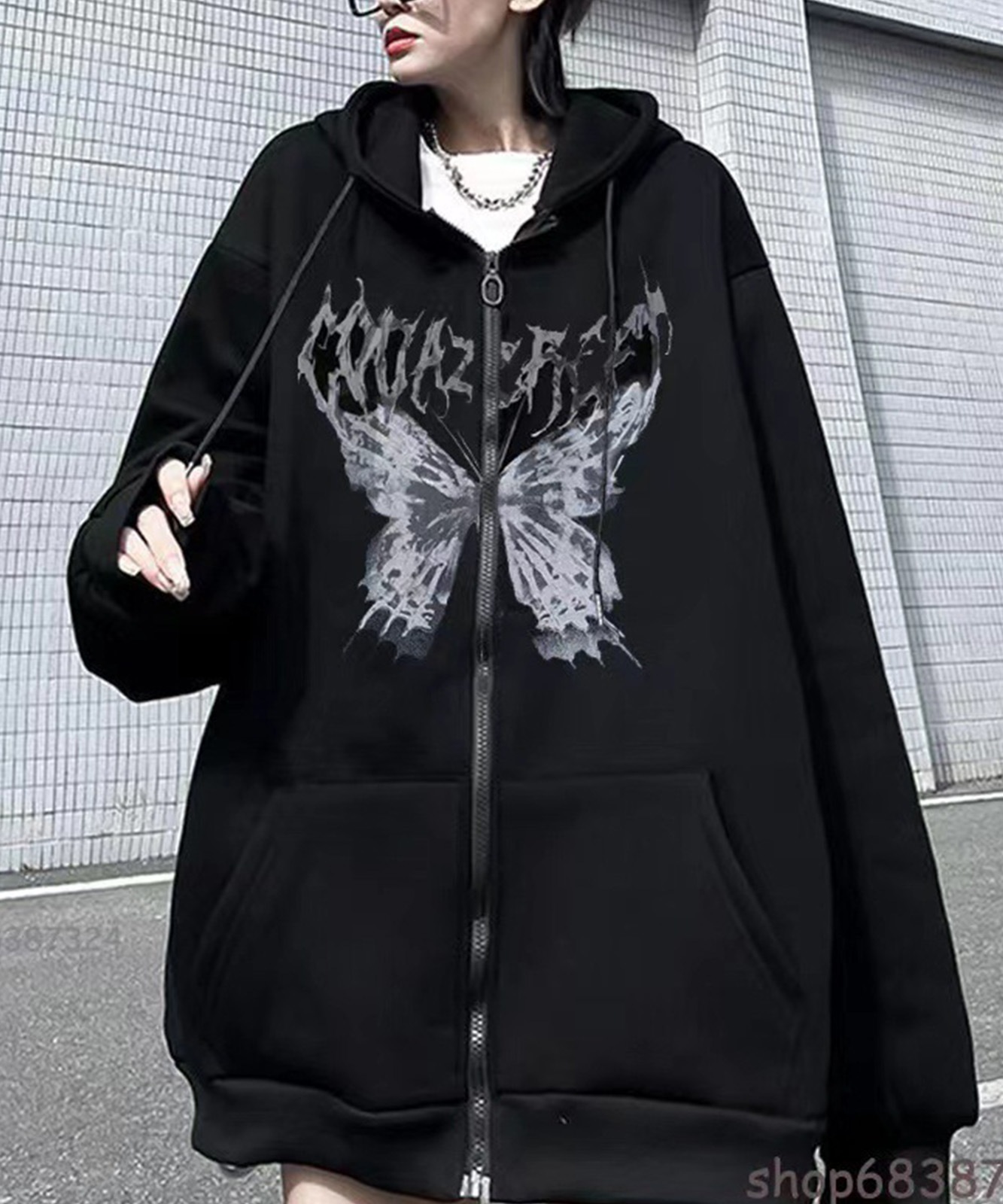 サイエンス バタフライ プリント パーカー 