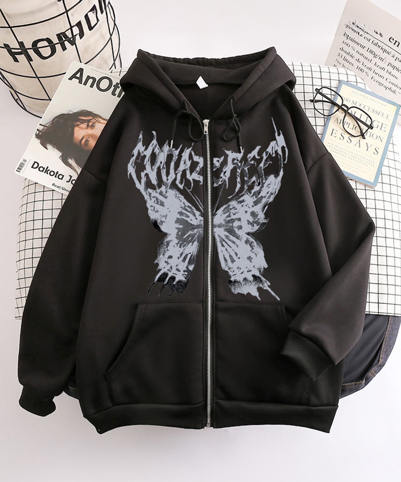 サイエンス バタフライ プリント パーカー 