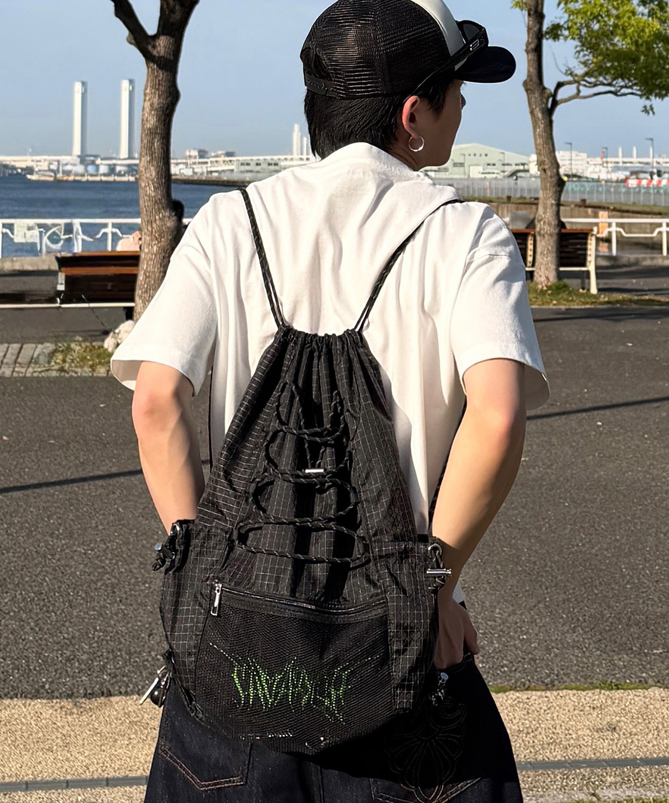 DEVICE × ゆーすけコラボ 】 Savadge刺繍ロゴ ナップサック A4 大容量