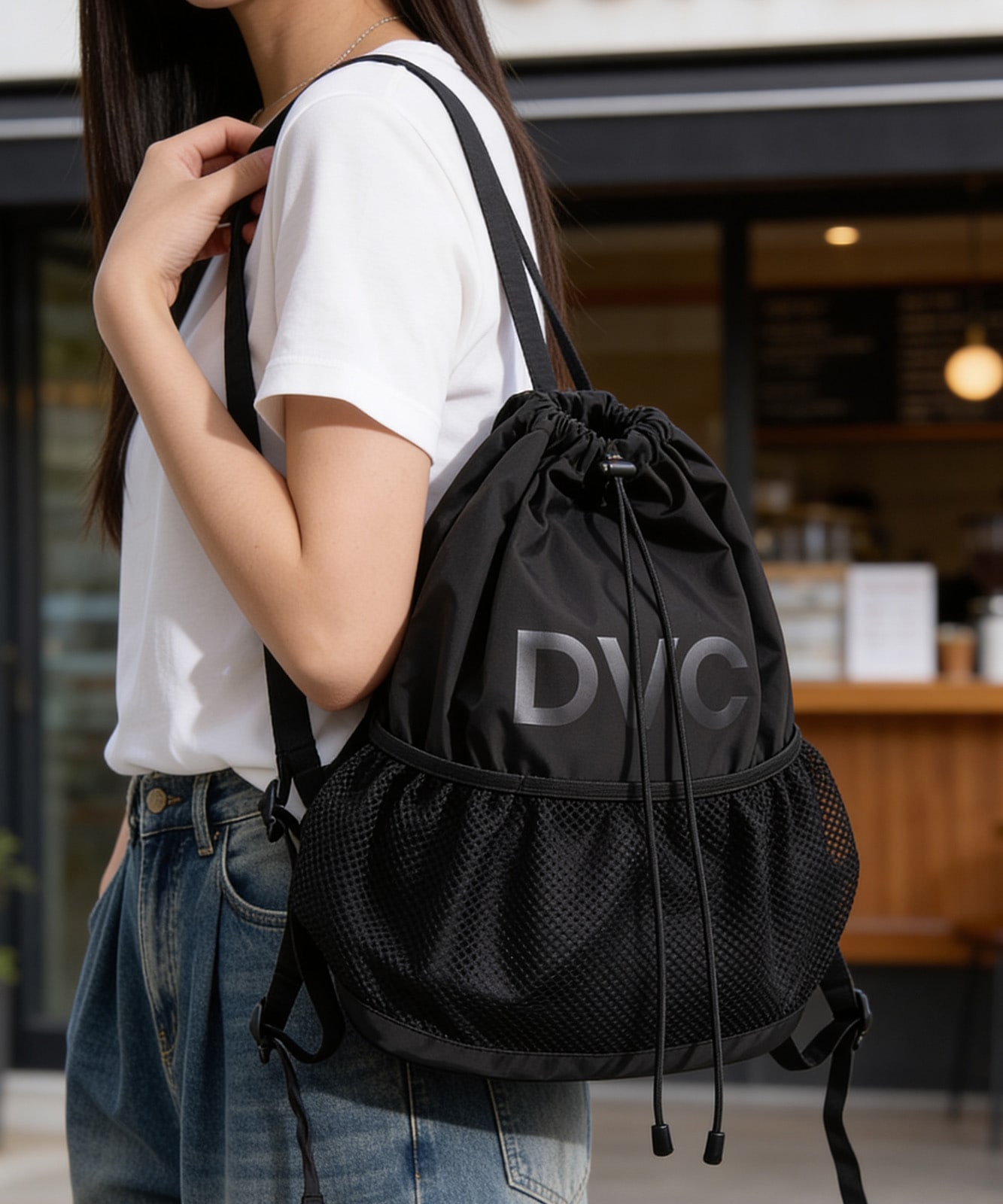 DEVICE 】 DVCロゴ メッシュ ナップサック リュック バックパック 巾着