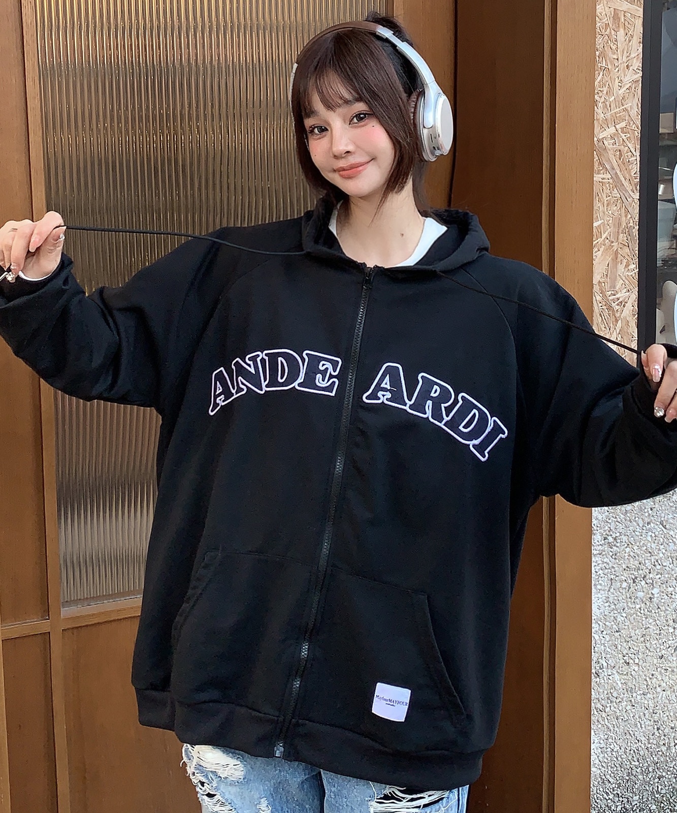 DEVICE select 】オーバーサイズ ロゴフーディーパーカー メンズ