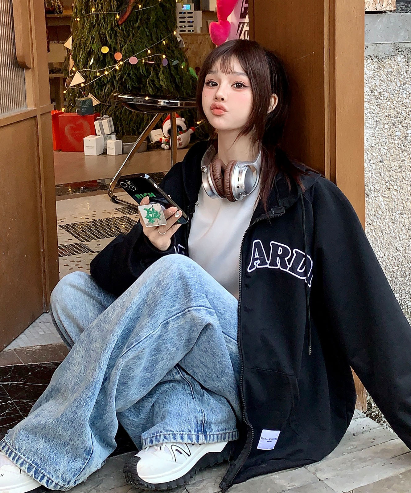 【 DEVICE select 】オーバーサイズ ロゴフーディーパーカー メンズ レディース ユニセックス TA455P