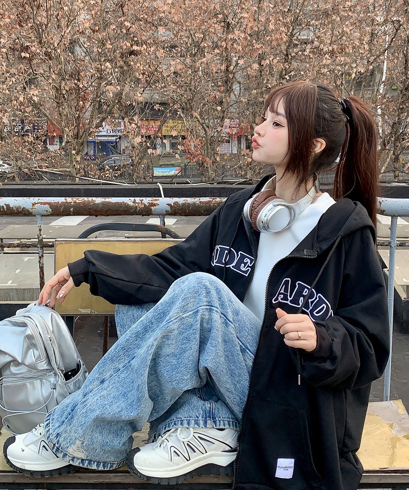 【 DEVICE select 】オーバーサイズ ロゴフーディーパーカー メンズ レディース ユニセックス TA455P