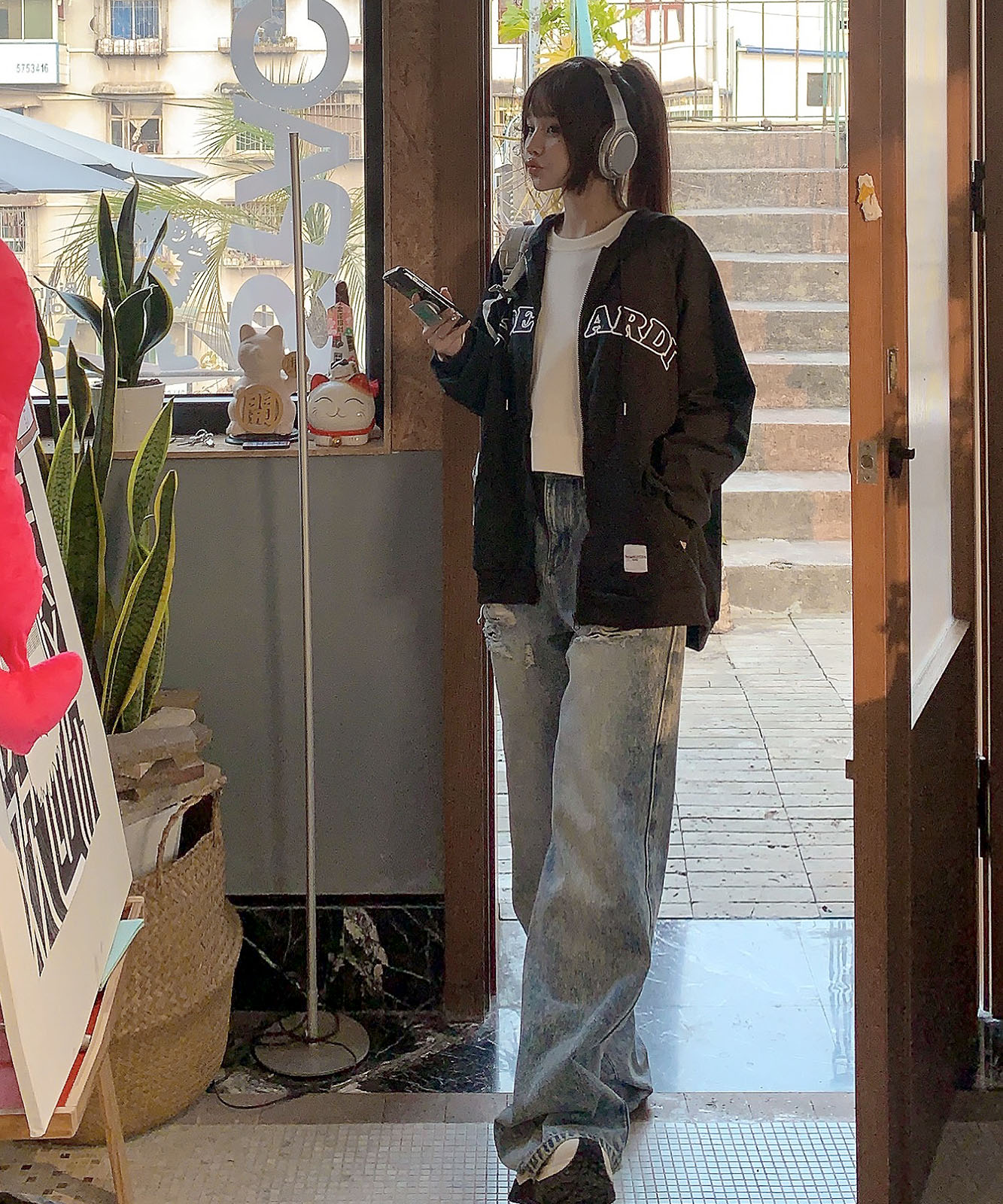 【 DEVICE select 】オーバーサイズ ロゴフーディーパーカー メンズ レディース ユニセックス TA455P