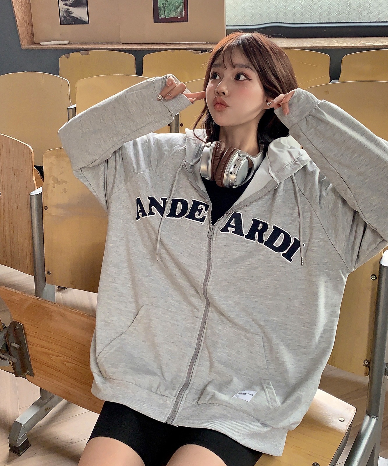 【 DEVICE select 】オーバーサイズ ロゴフーディーパーカー メンズ レディース ユニセックス TA455P