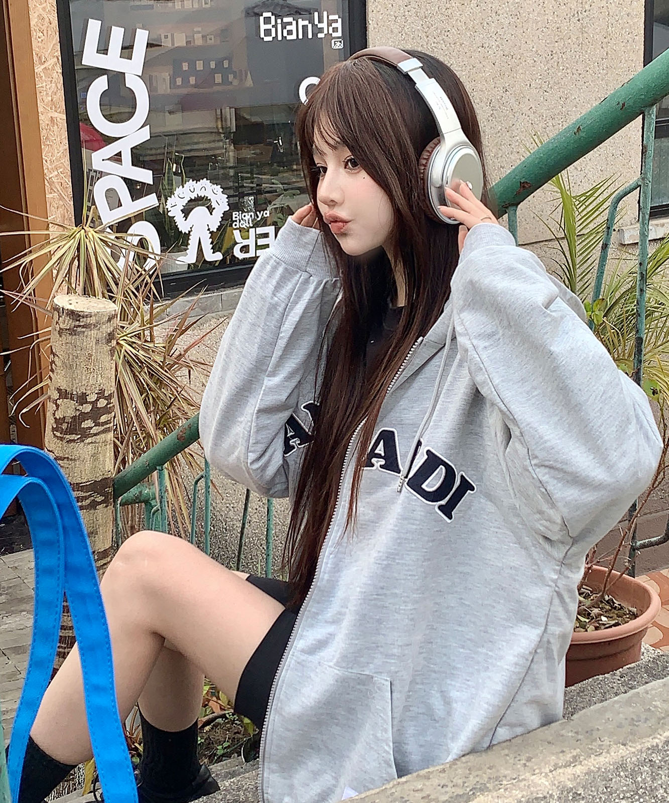 【 DEVICE select 】オーバーサイズ ロゴフーディーパーカー メンズ レディース ユニセックス TA455P