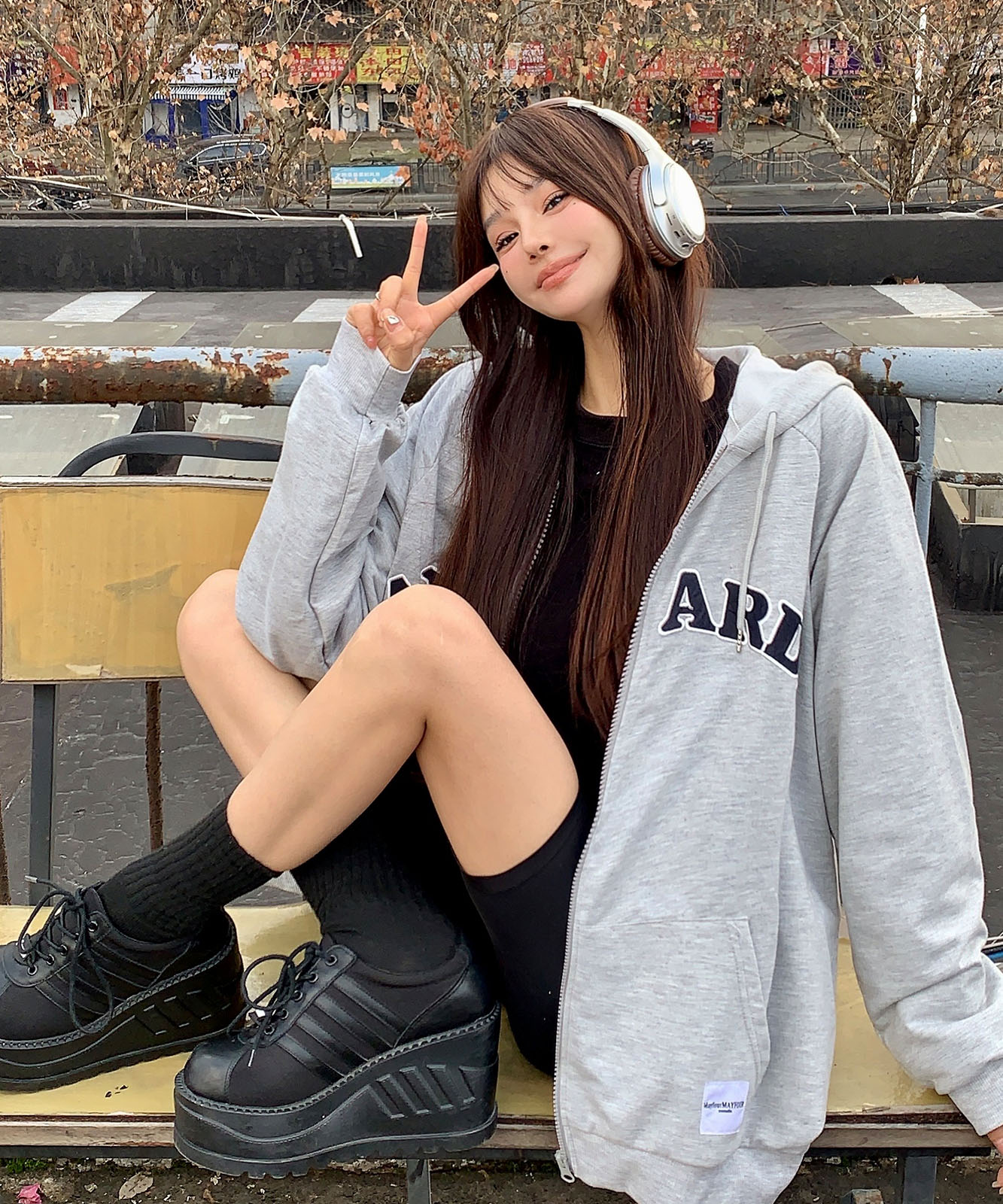 【 DEVICE select 】オーバーサイズ ロゴフーディーパーカー メンズ レディース ユニセックス TA455P