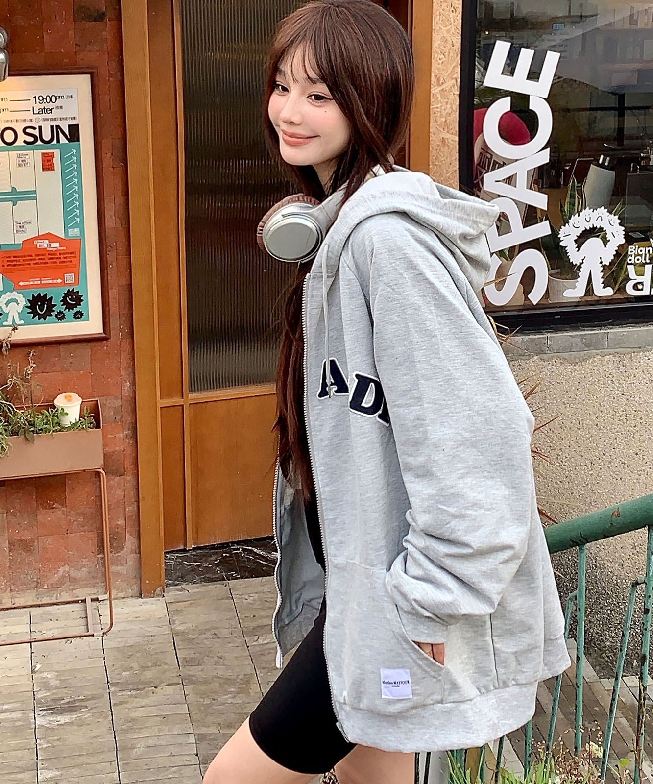 【 DEVICE select 】オーバーサイズ ロゴフーディーパーカー メンズ レディース ユニセックス TA455P