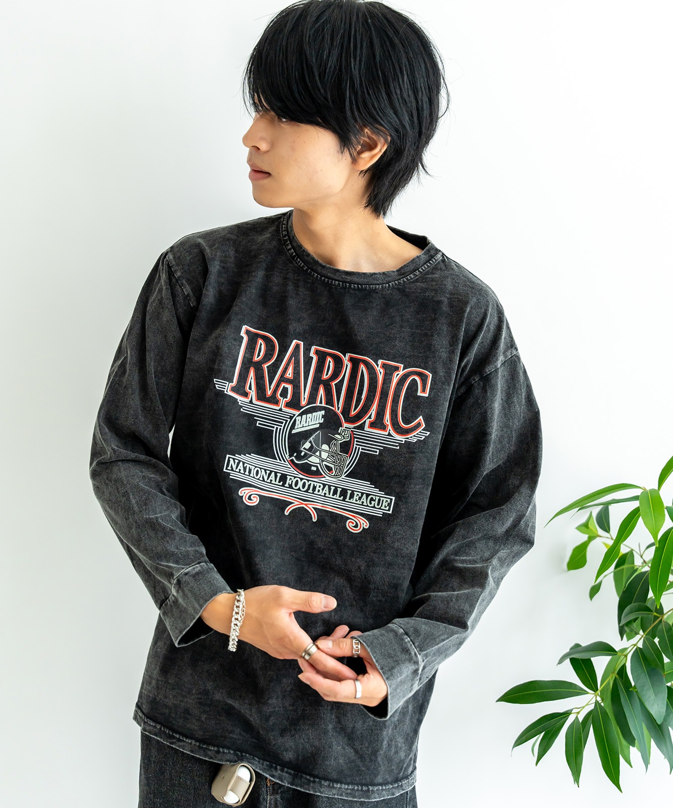 DEVICE select ジャンキープリント ピグメント ロンT 古着風 ロングスリーブTシャツ メンズ レディース 秋服