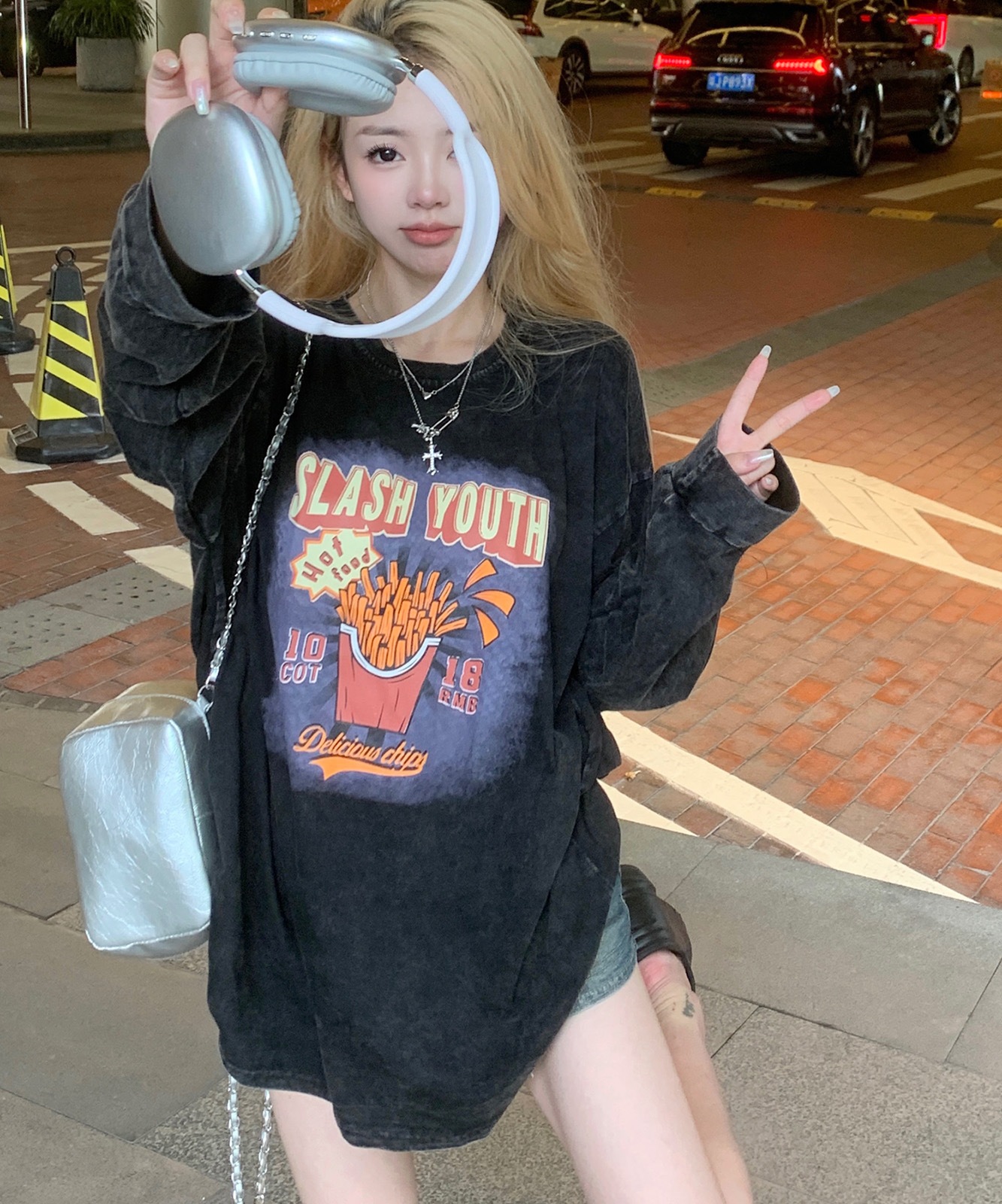 DEVICE select ジャンキープリント ピグメント ロンT 古着風 ロングスリーブTシャツ メンズ レディース 秋服