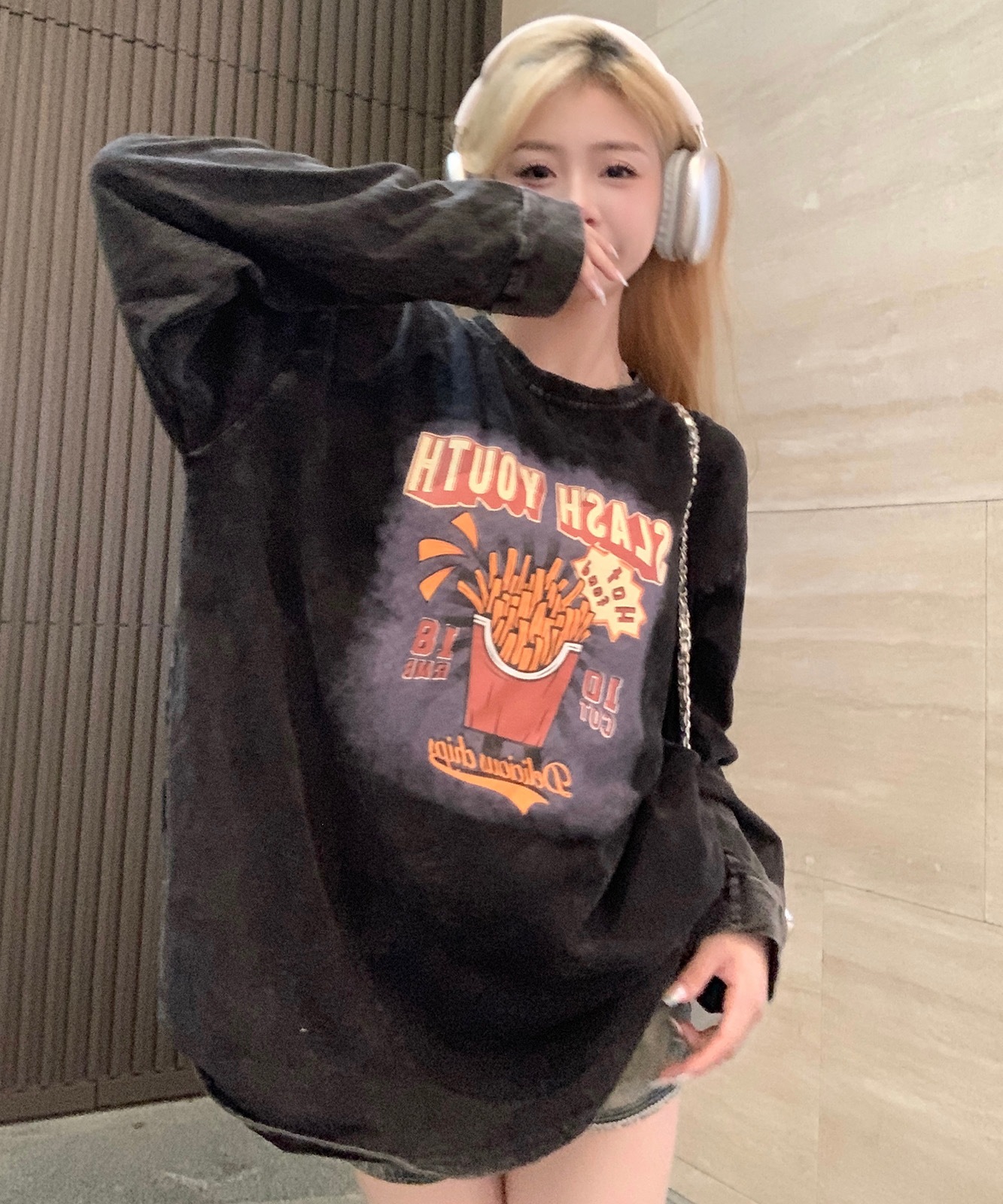 DEVICE select ジャンキープリント ピグメント ロンT 古着風 ロングスリーブTシャツ メンズ レディース 秋服