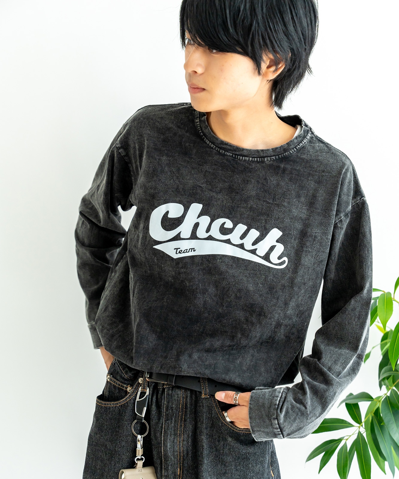 DEVICE select ジャンキープリント ピグメント ロンT 古着風 ロングスリーブTシャツ メンズ レディース 秋服