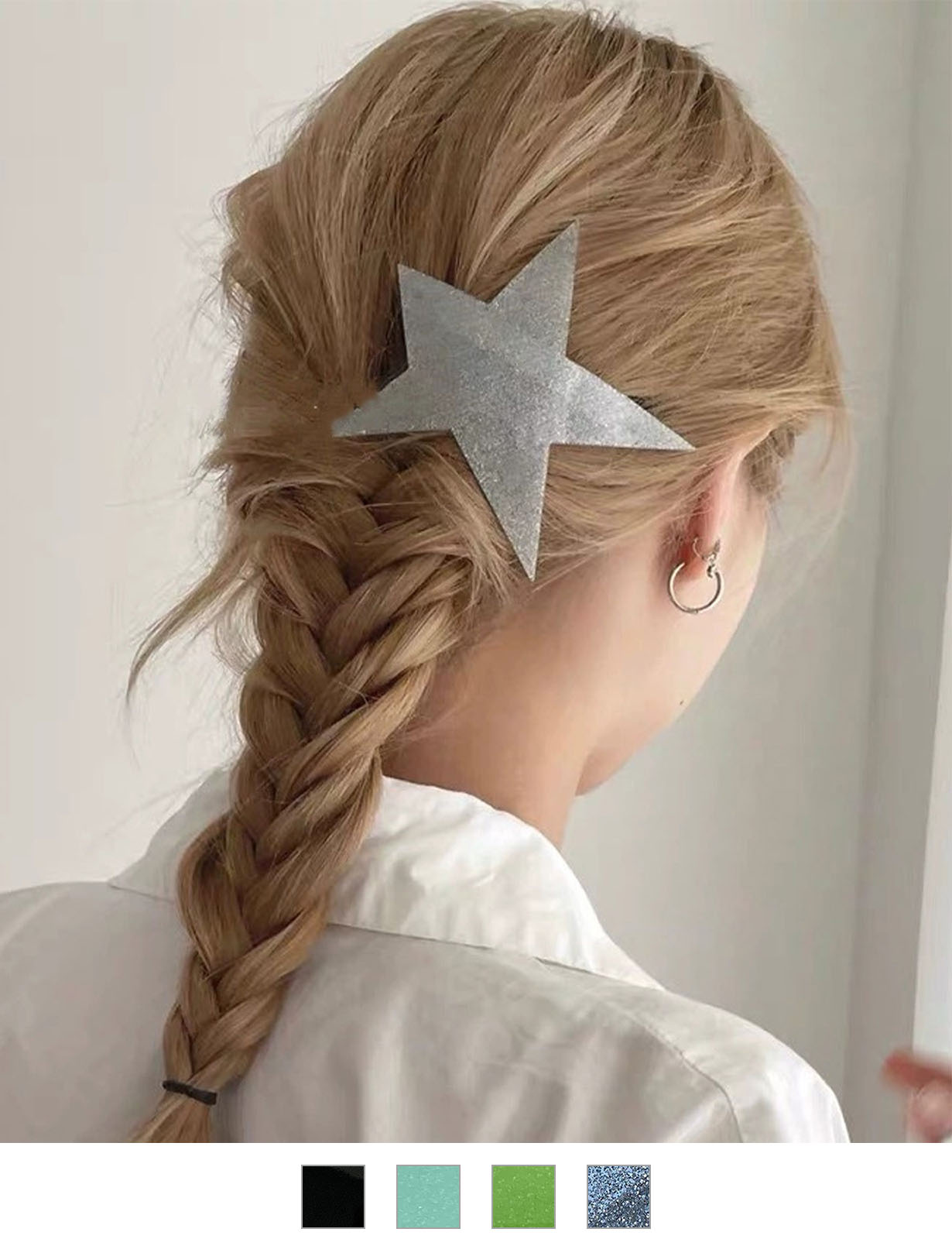 【 DEVICE select 】 ヘアクリップ 星型 大きめ スター ラメ ヘアアクセサリー Y2K 韓国 メンズ レディース ユニセックス TA1719F