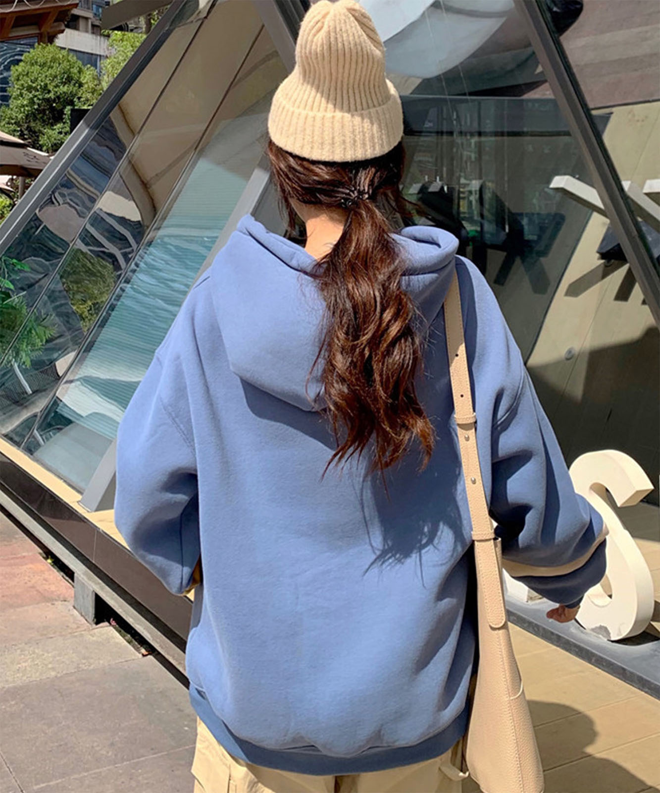 DEVICE select 韓国風ビッグシルエット カレッジロゴ ルーズパーカー メンズ レディース