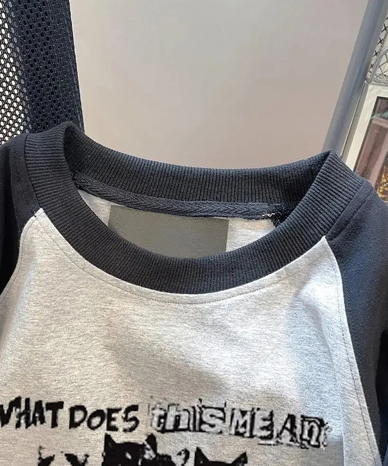 DEVICE select 猫ミーム キャット Y2K ロゴ グラフィック ルーズ ラグラン Tシャツ ノームコア メンズ レディース