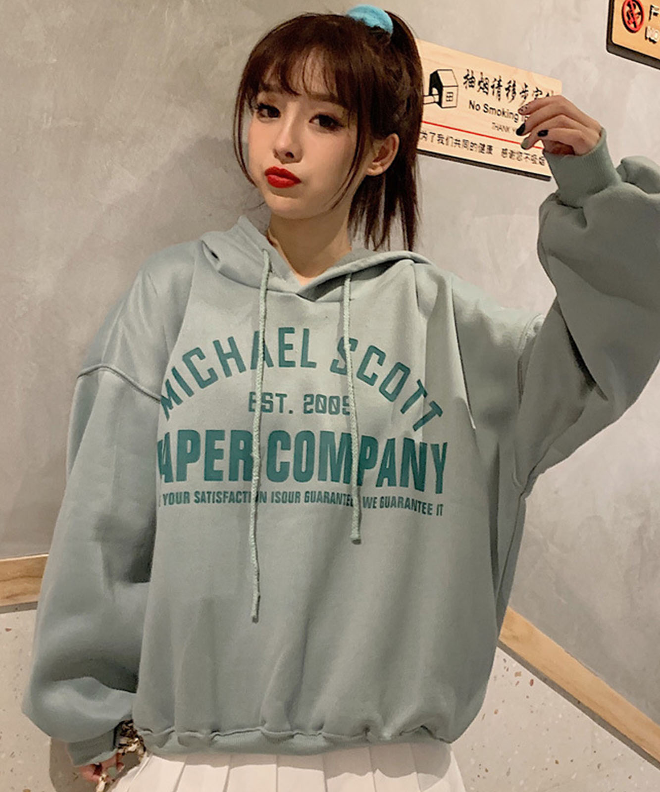 DEVICE select フリースオーバーサイズ カレッジロゴルーズパーカー メンズ レディース