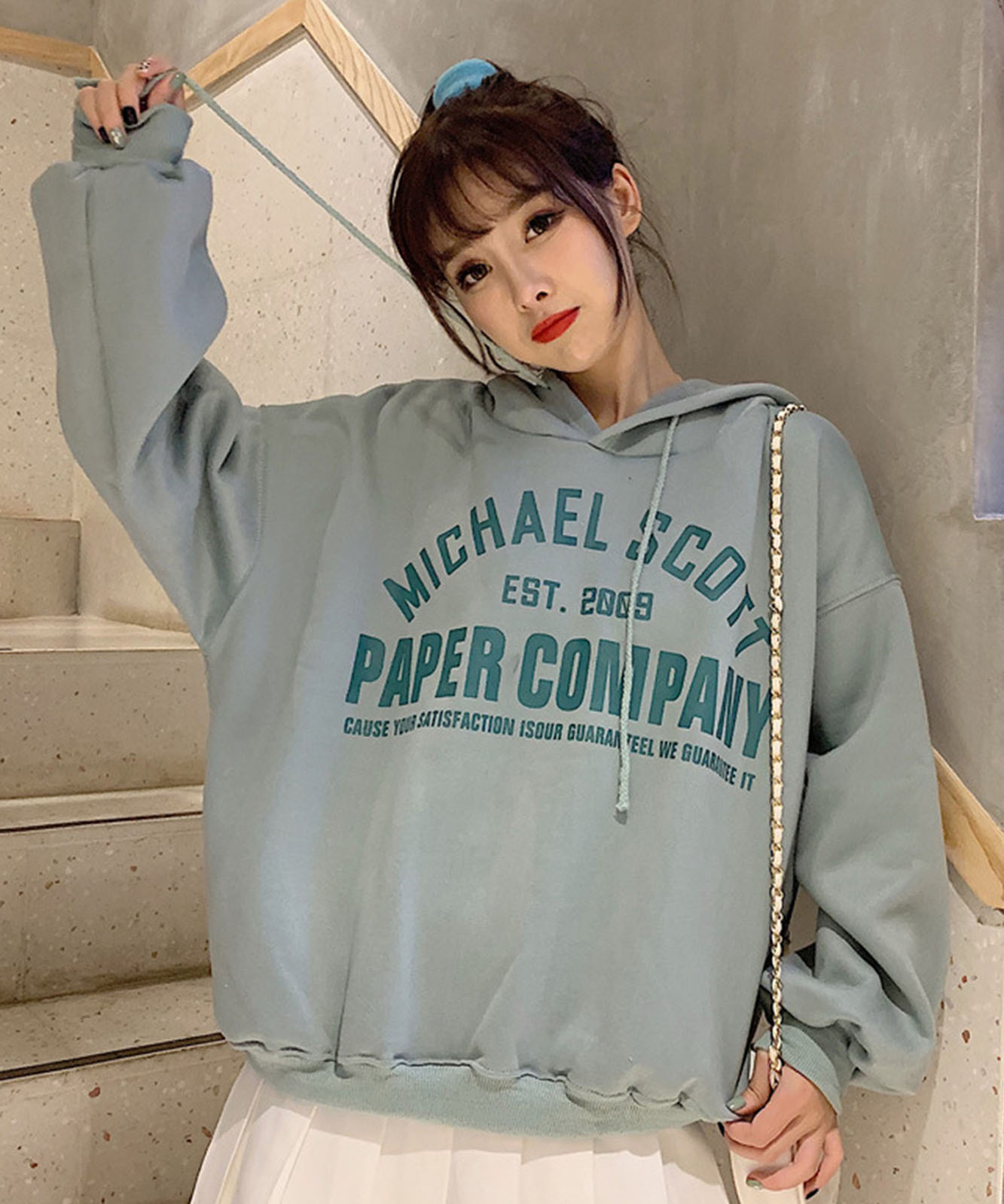 DEVICE select フリースオーバーサイズ カレッジロゴルーズパーカー メンズ レディース